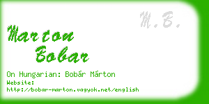 marton bobar business card