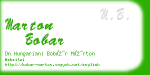 marton bobar business card